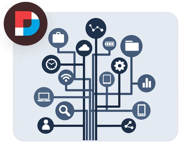 custom software graphic with DNN logo mark in top right corner