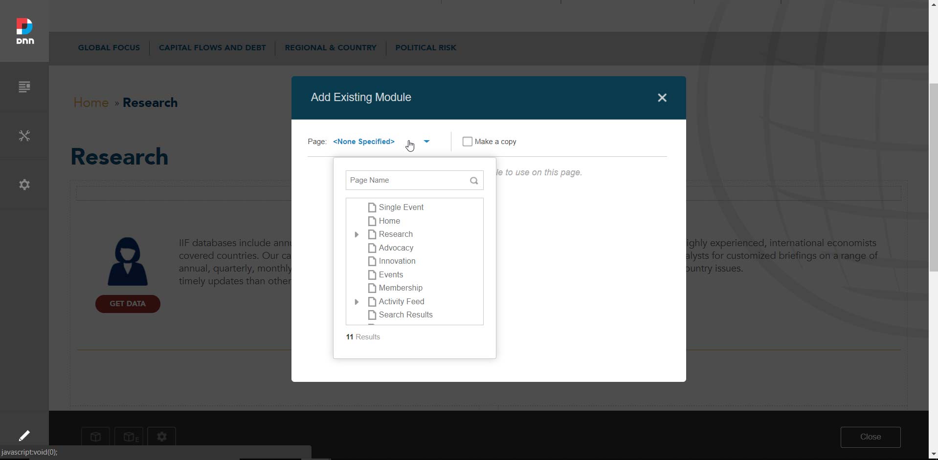 Step 2 - add existing module