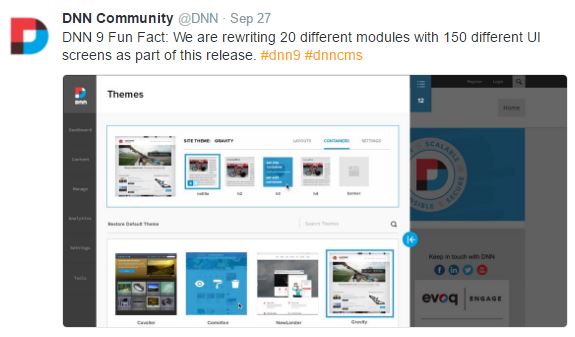 DNN 9 Twitter Screen Shot